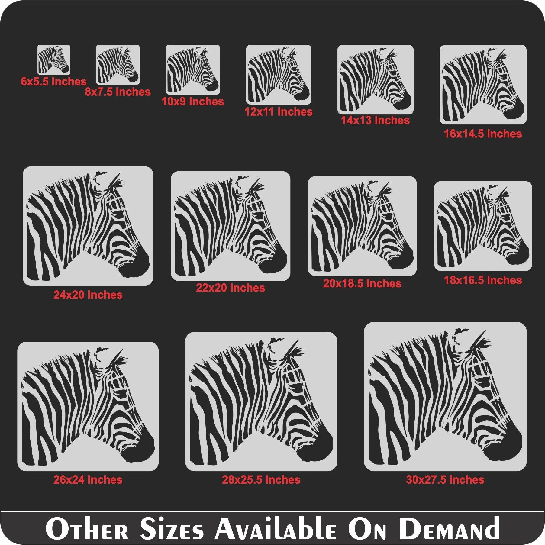 Zebra Reusable Stencil For Canvas And Wall Painting.ID#214 - Image 7