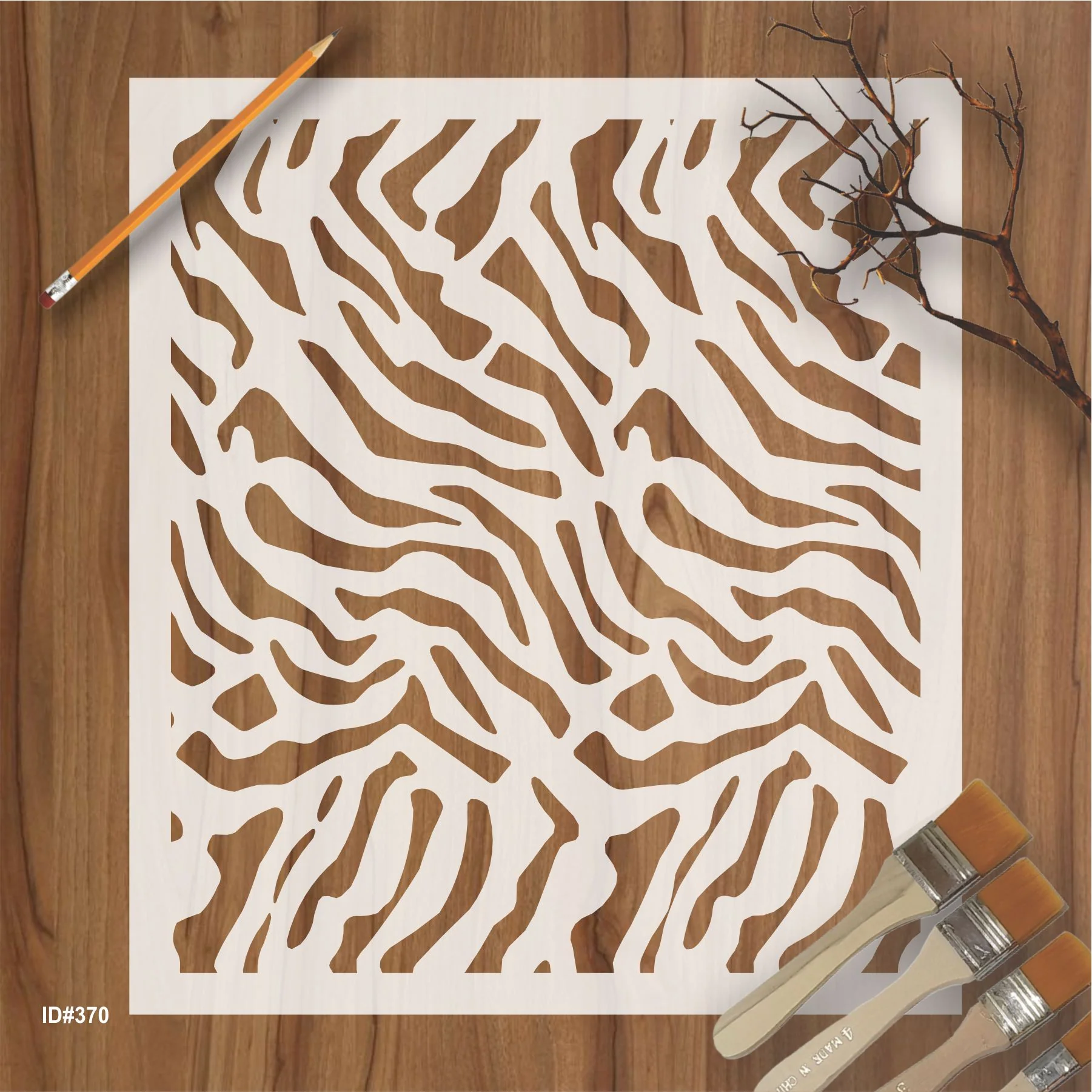 Zebra Stripes Pattren Stencil Reusable Stencil For Canvas And Wall Painting.ID #370
