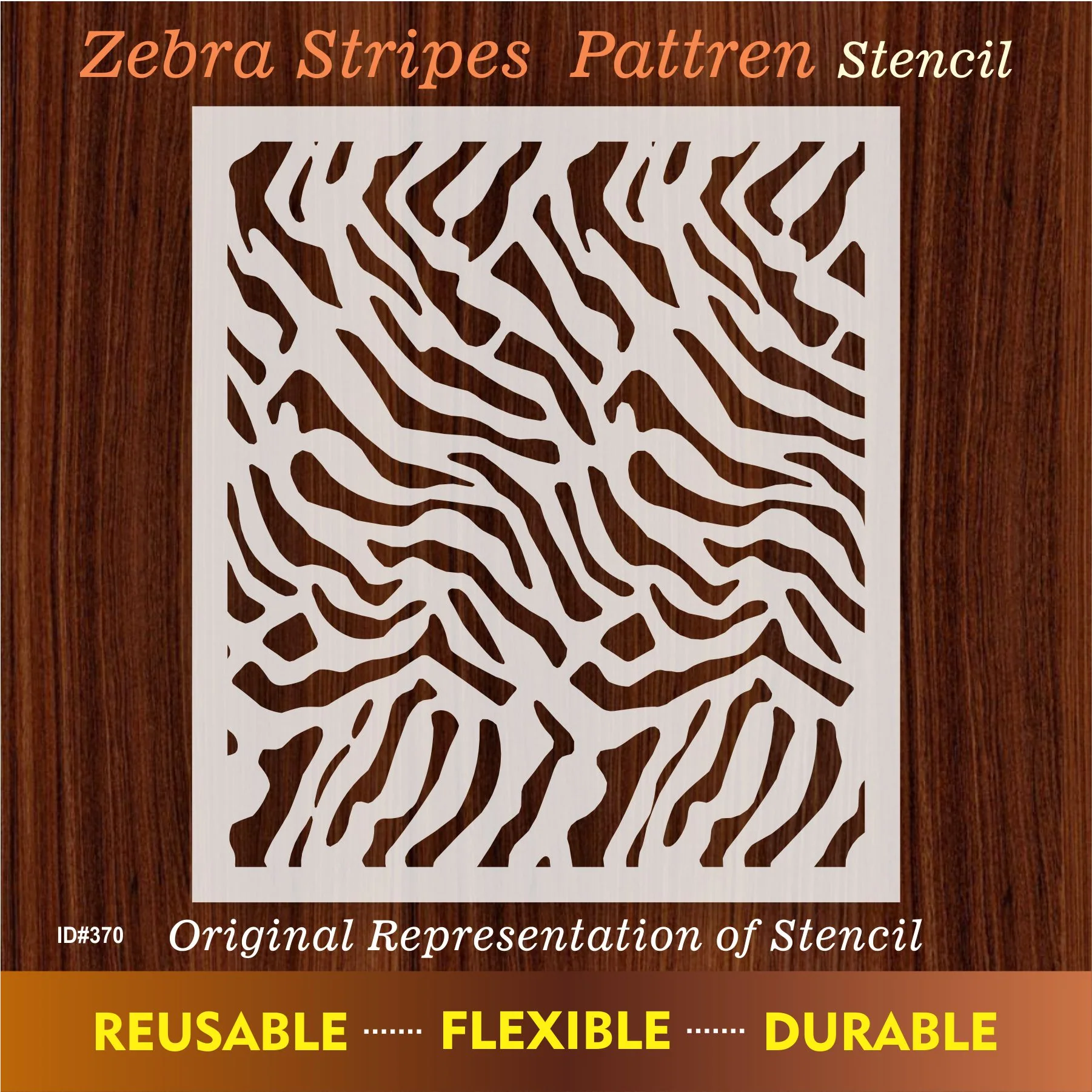 Zebra Stripes Pattren Stencil Reusable Stencil For Canvas And Wall Painting.ID #370 - Image 6