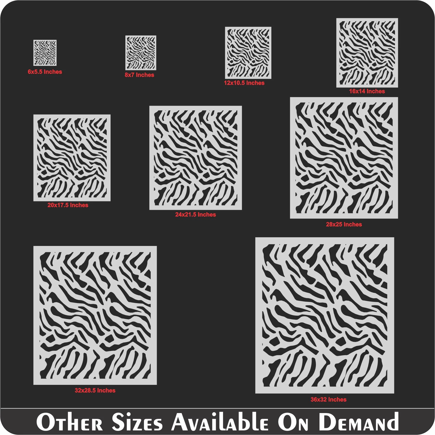 Zebra Stripes Pattren Stencil Reusable Stencil For Canvas And Wall Painting.ID #370 - Image 7