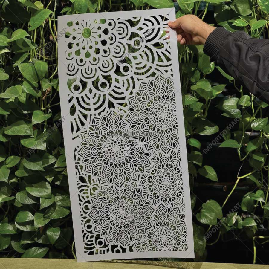 Zen Bloom Mandala Montage Stencil for Walls, Furniture & Canvas – Floral Layered Pattern Design – ID# 739